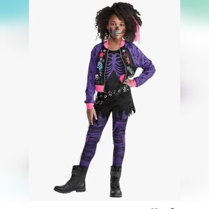 Purple Skeleton Kids Costume
